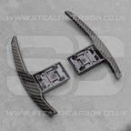 Carbon Fibre / White Gear Paddle Shifters BMW F80 M3 F82 F83 M4 F87 M2 F30
