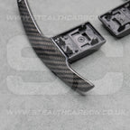 Carbon Fibre / White Gear Paddle Shifters BMW F80 M3 F82 F83 M4 F87 M2 F30