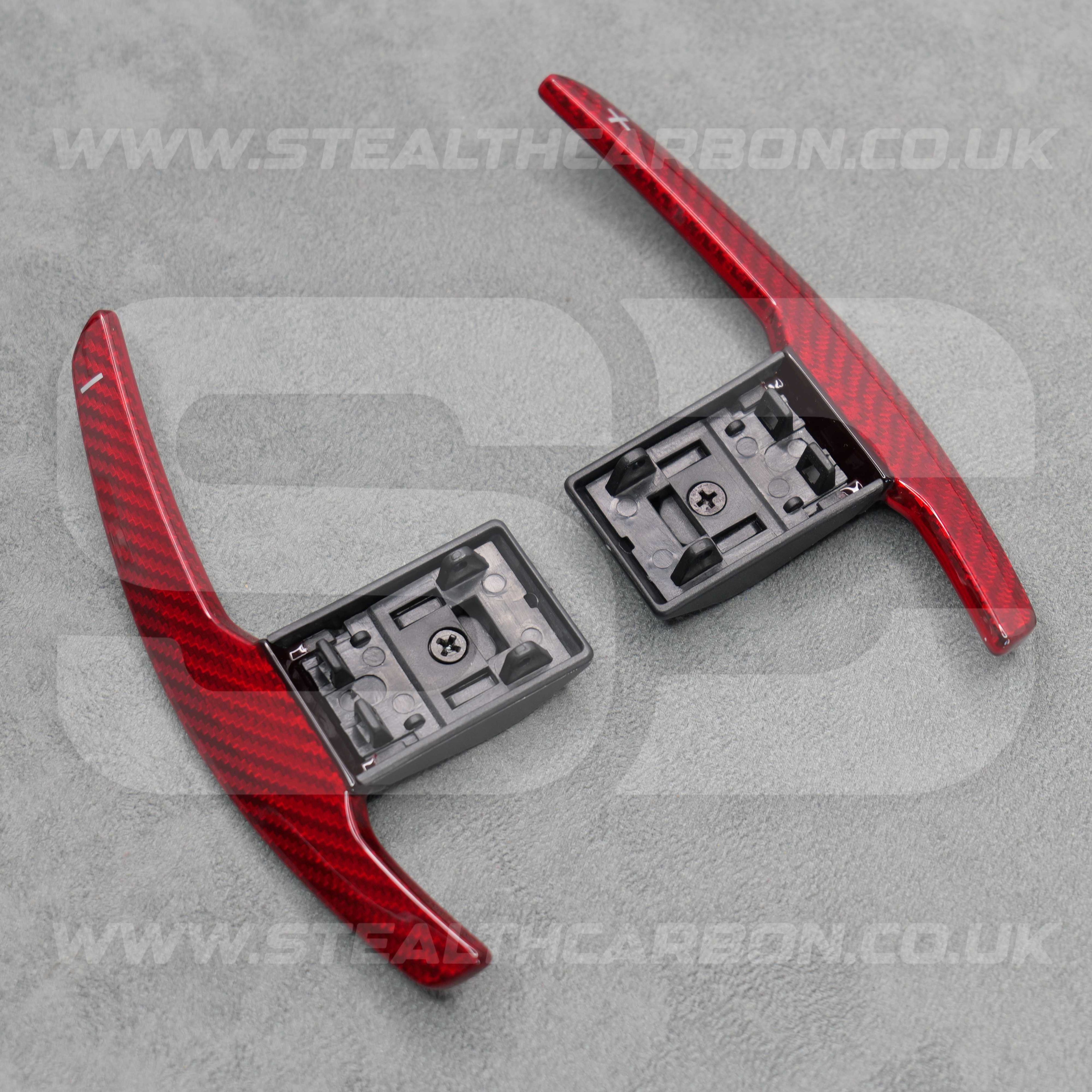 Red Carbon Fibre Gear Paddle Shifters BMW F80 M3 F82 F83 M4 F87 M2 F30