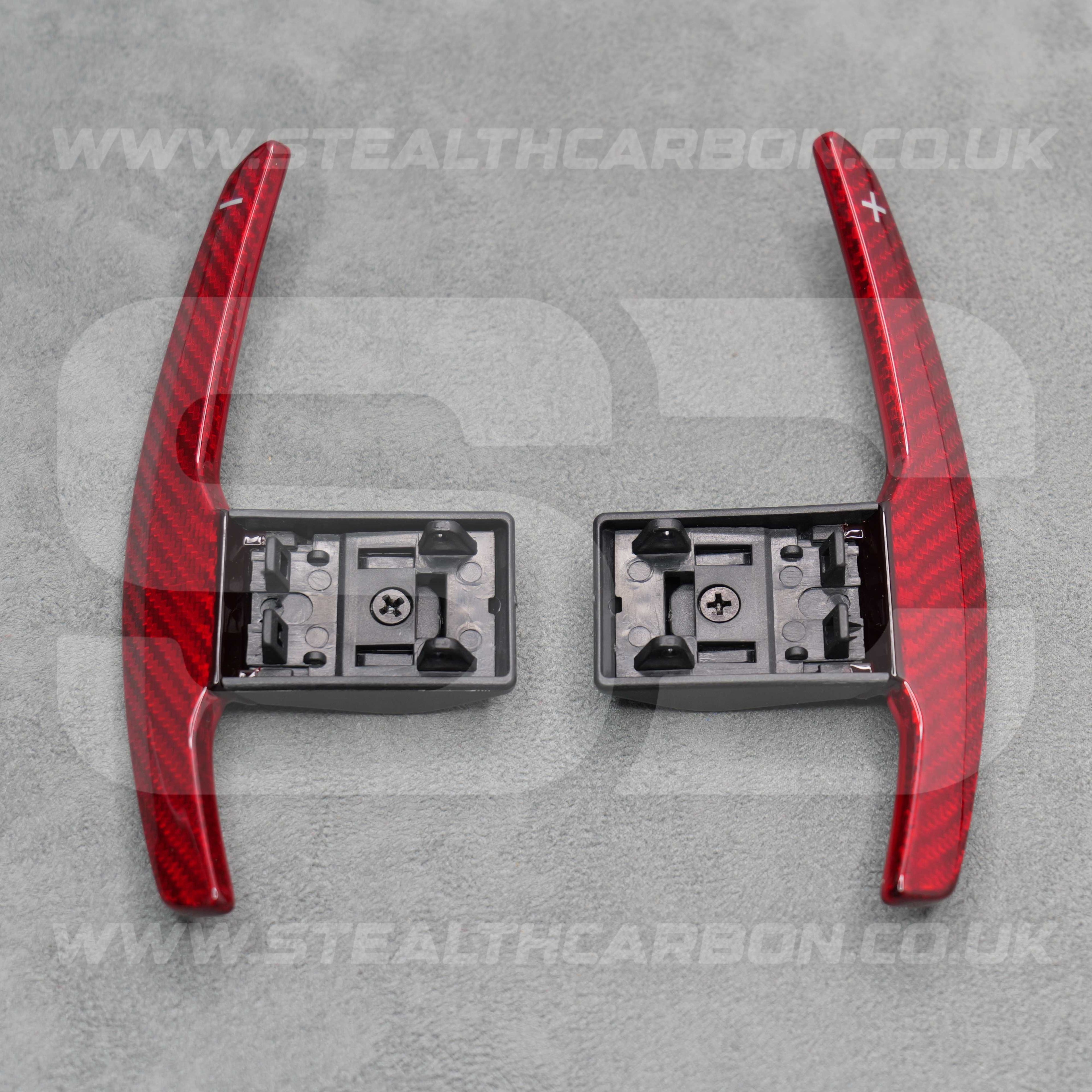 Red Carbon Fibre Gear Paddle Shifters BMW F80 M3 F82 F83 M4 F87 M2 F30