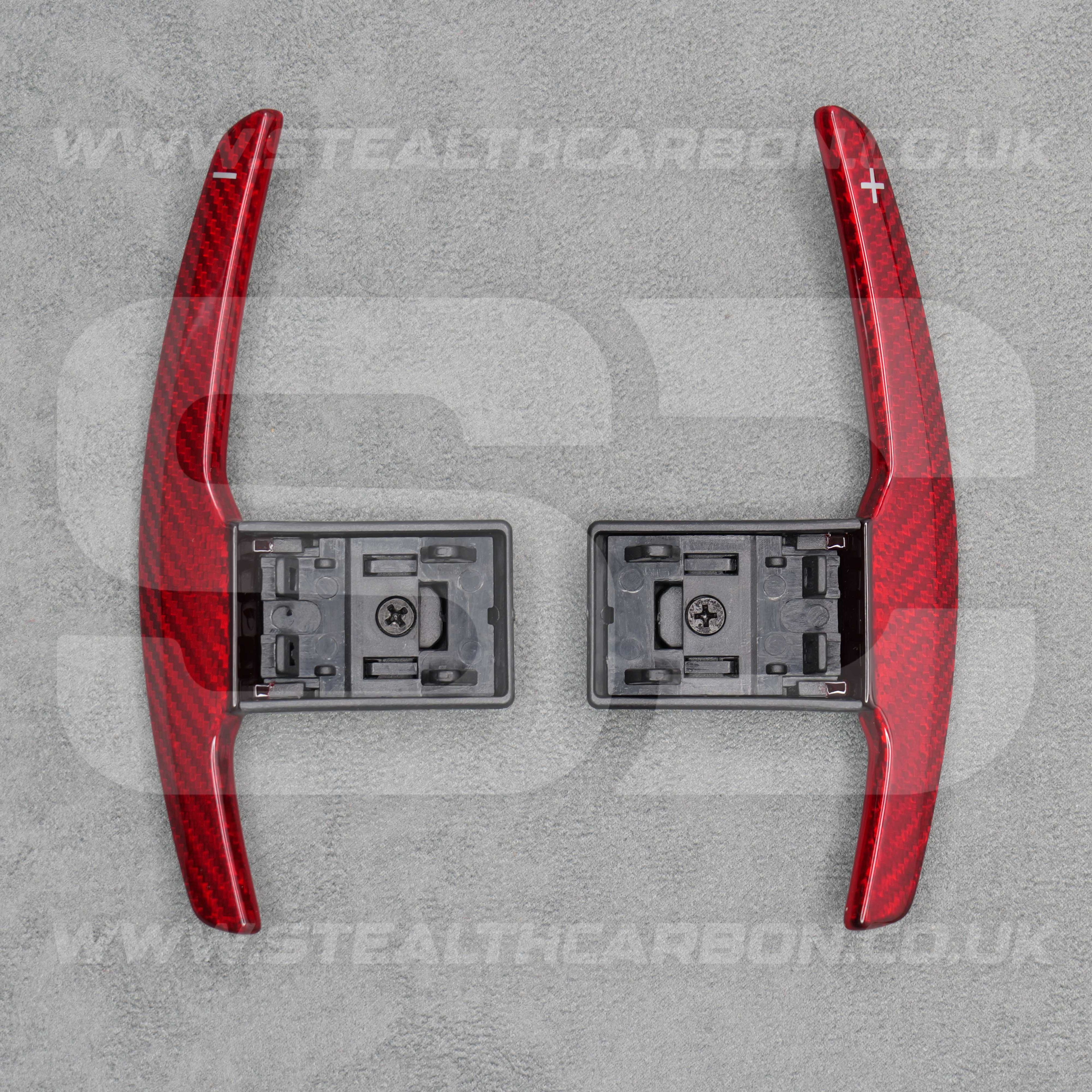 Red Carbon Fibre Gear Paddle Shifters BMW F80 M3 F82 F83 M4 F87 M2 F30