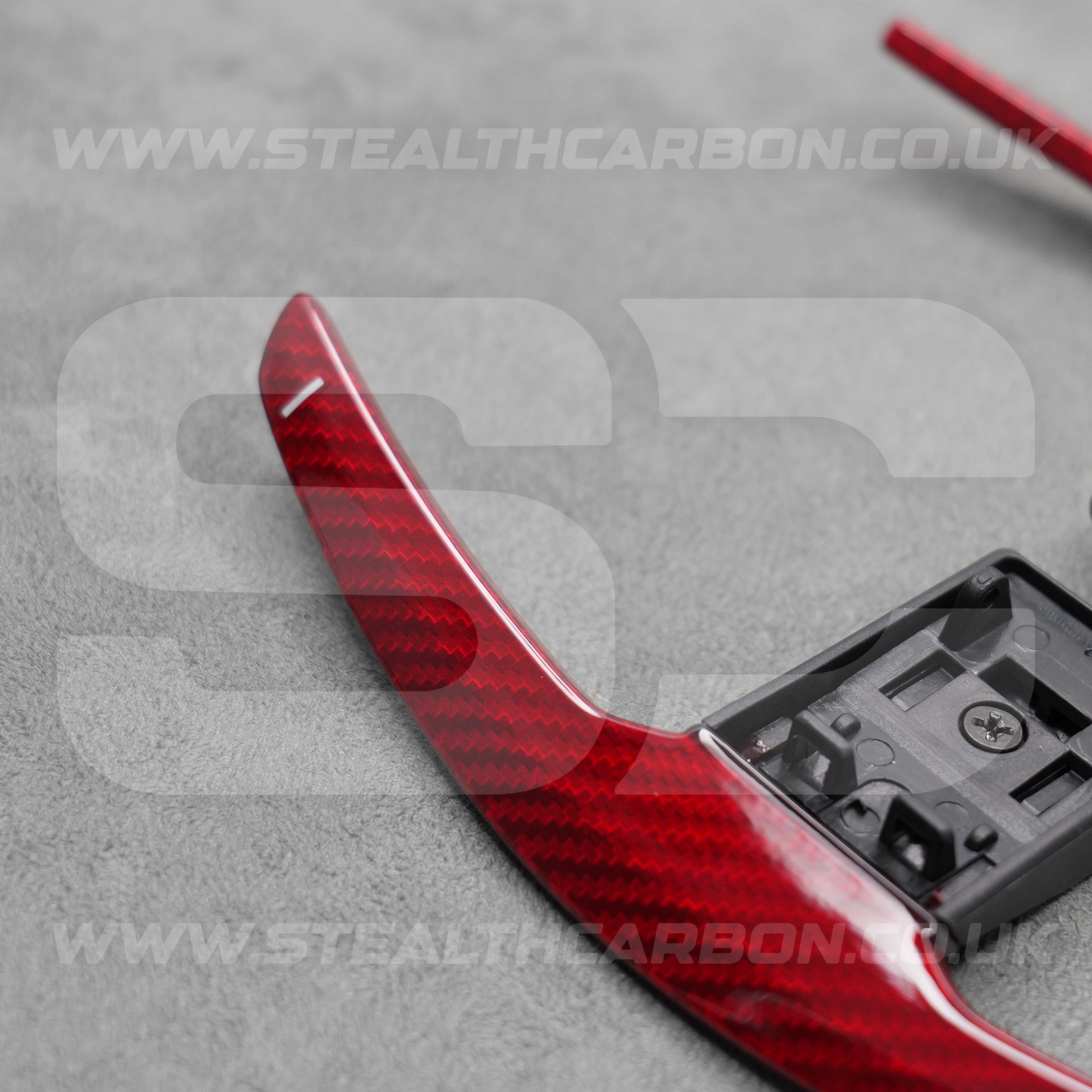 Red Carbon Fibre Gear Paddle Shifters BMW F80 M3 F82 F83 M4 F87 M2 F30
