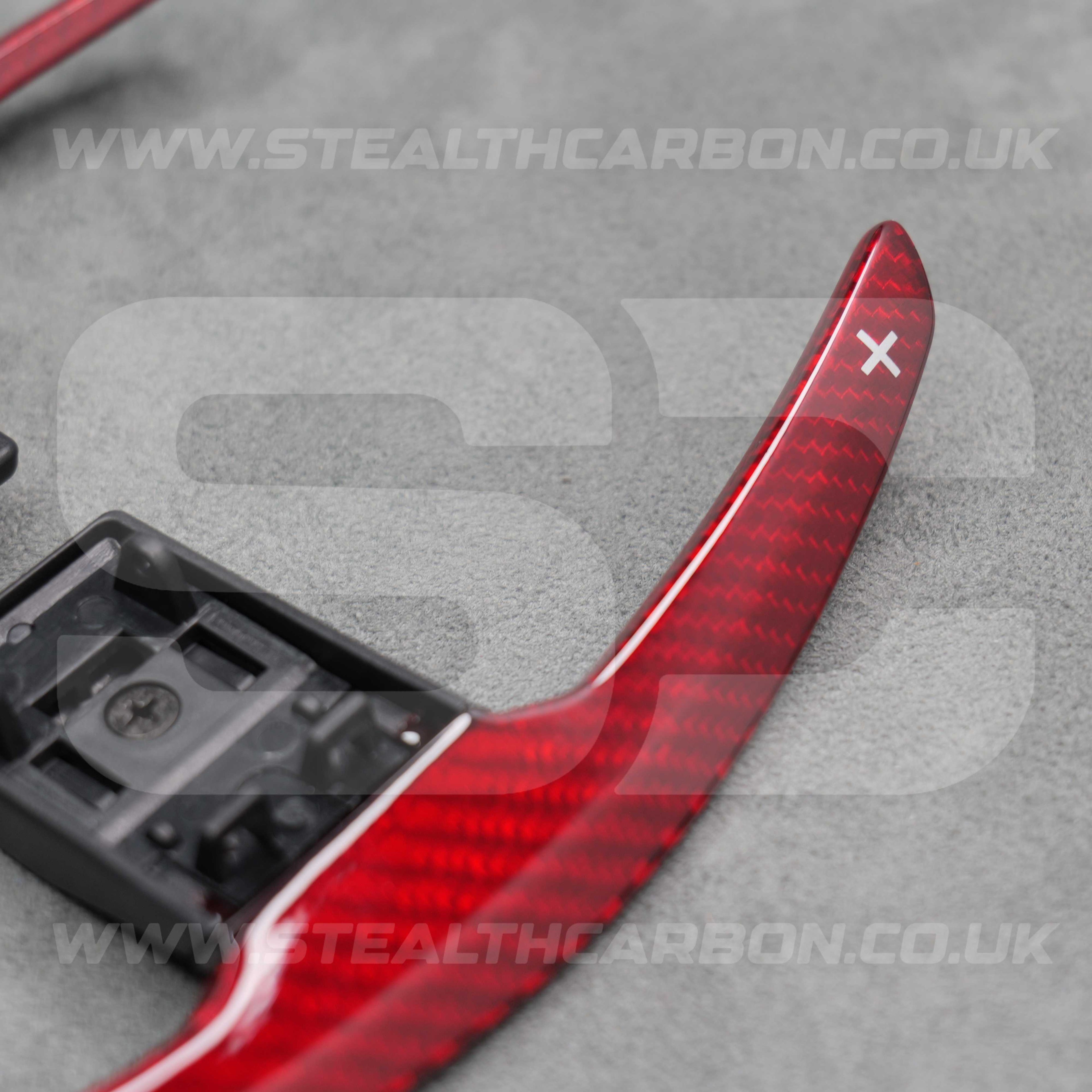 Red Carbon Fibre Gear Paddle Shifters BMW F80 M3 F82 F83 M4 F87 M2 F30