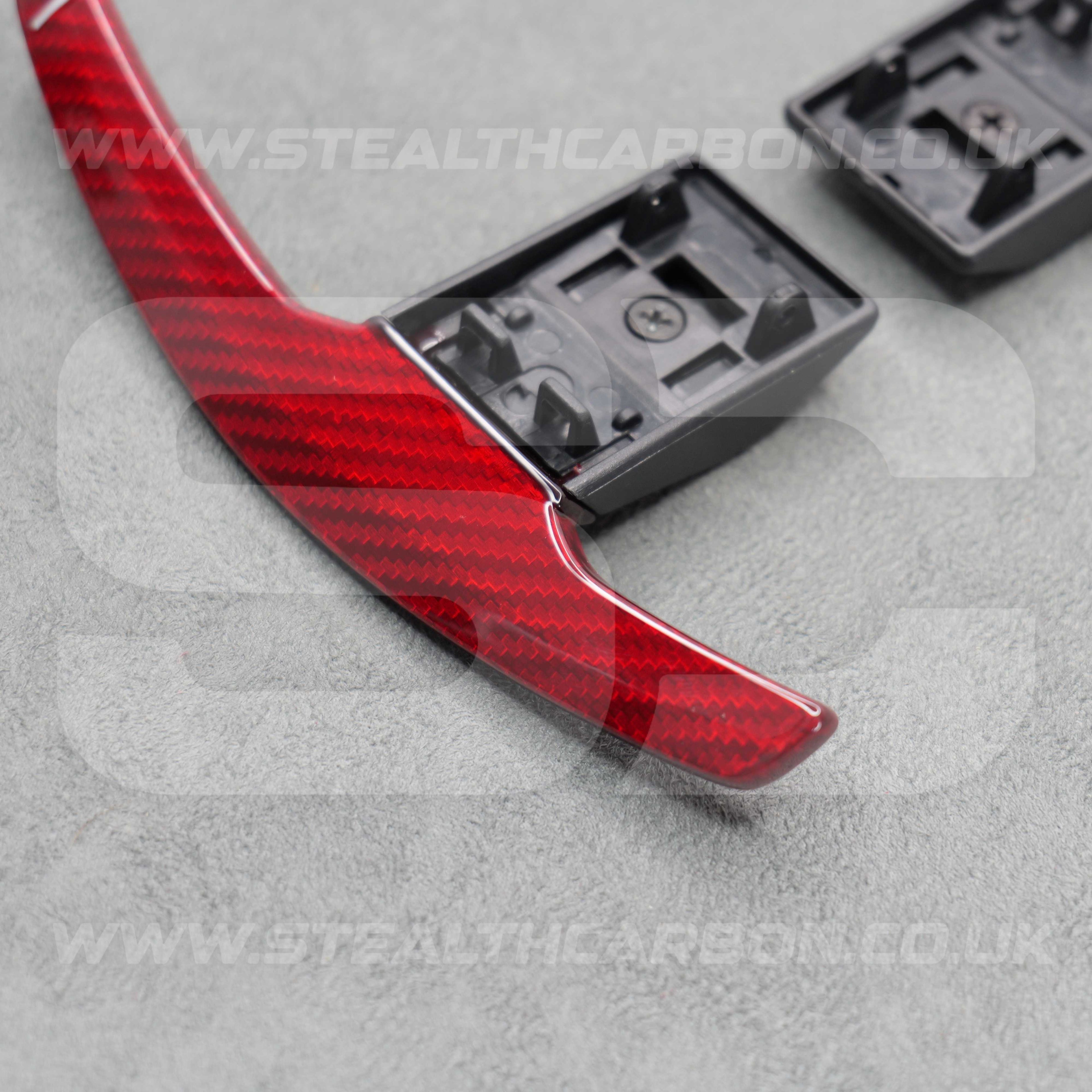 Red Carbon Fibre Gear Paddle Shifters BMW F80 M3 F82 F83 M4 F87 M2 F30