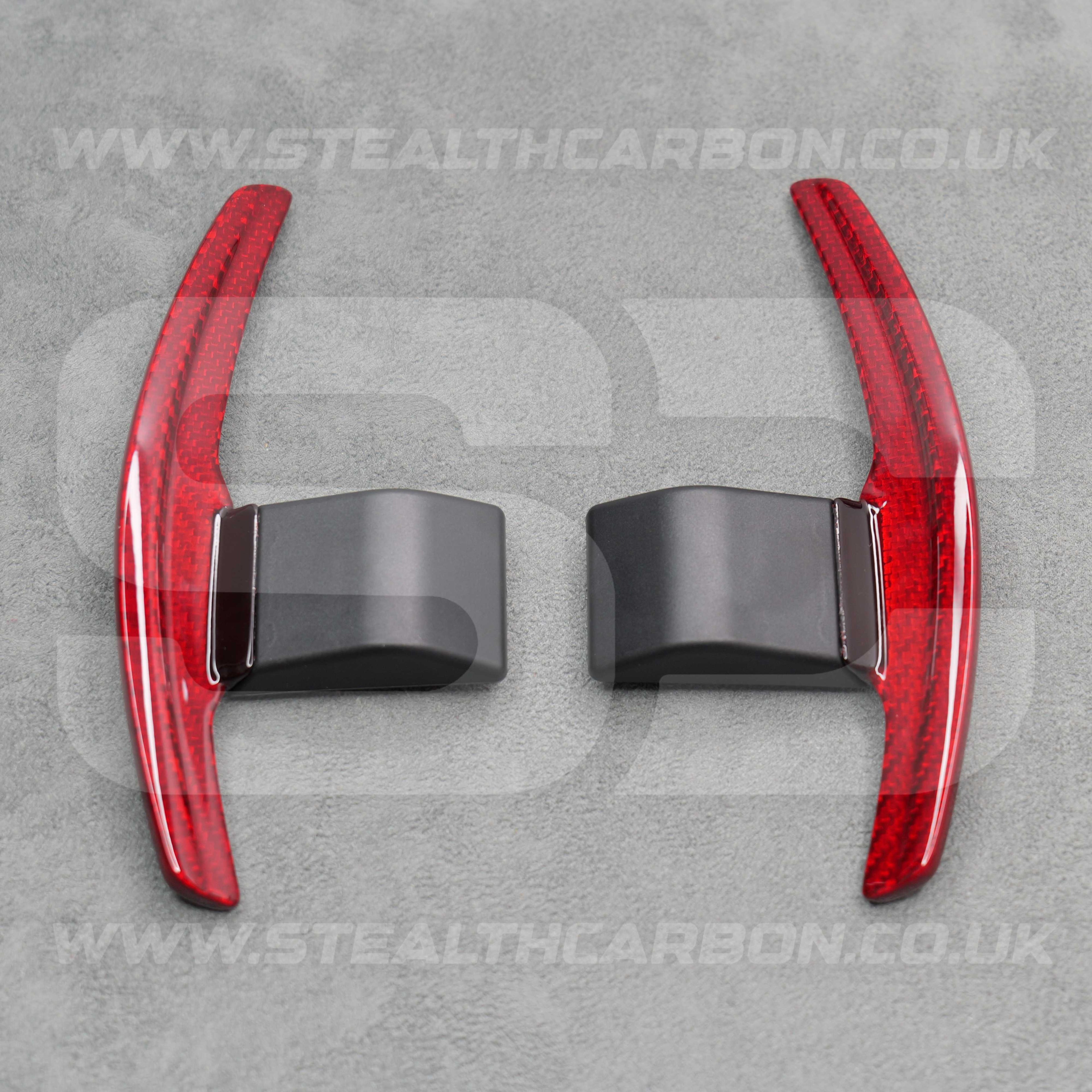 Red Carbon Fibre Gear Paddle Shifters BMW F80 M3 F82 F83 M4 F87 M2 F30