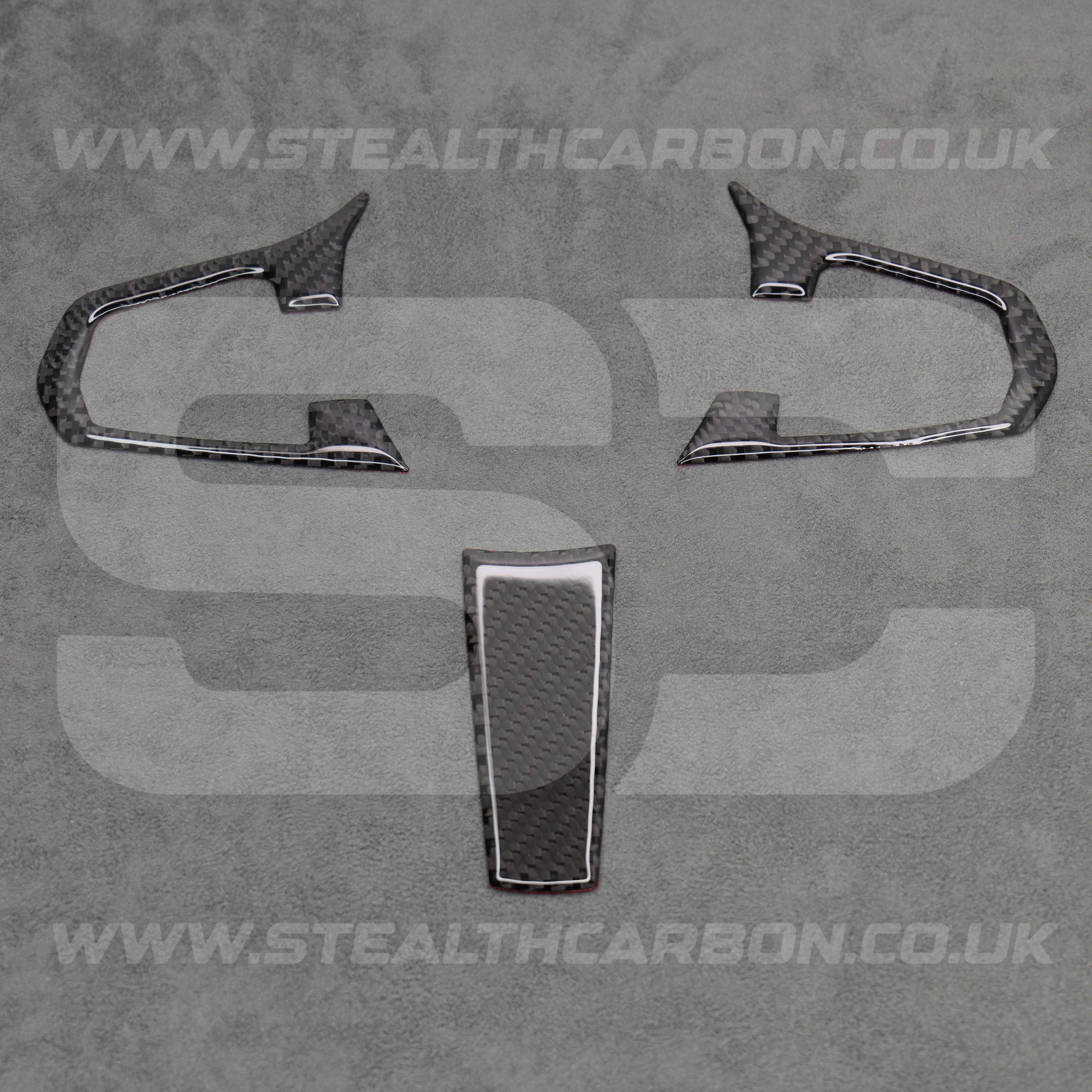 Carbon Fibre Style Steering Wheel Trims for BMW 5 Series G30 G31 G01 G38 X3