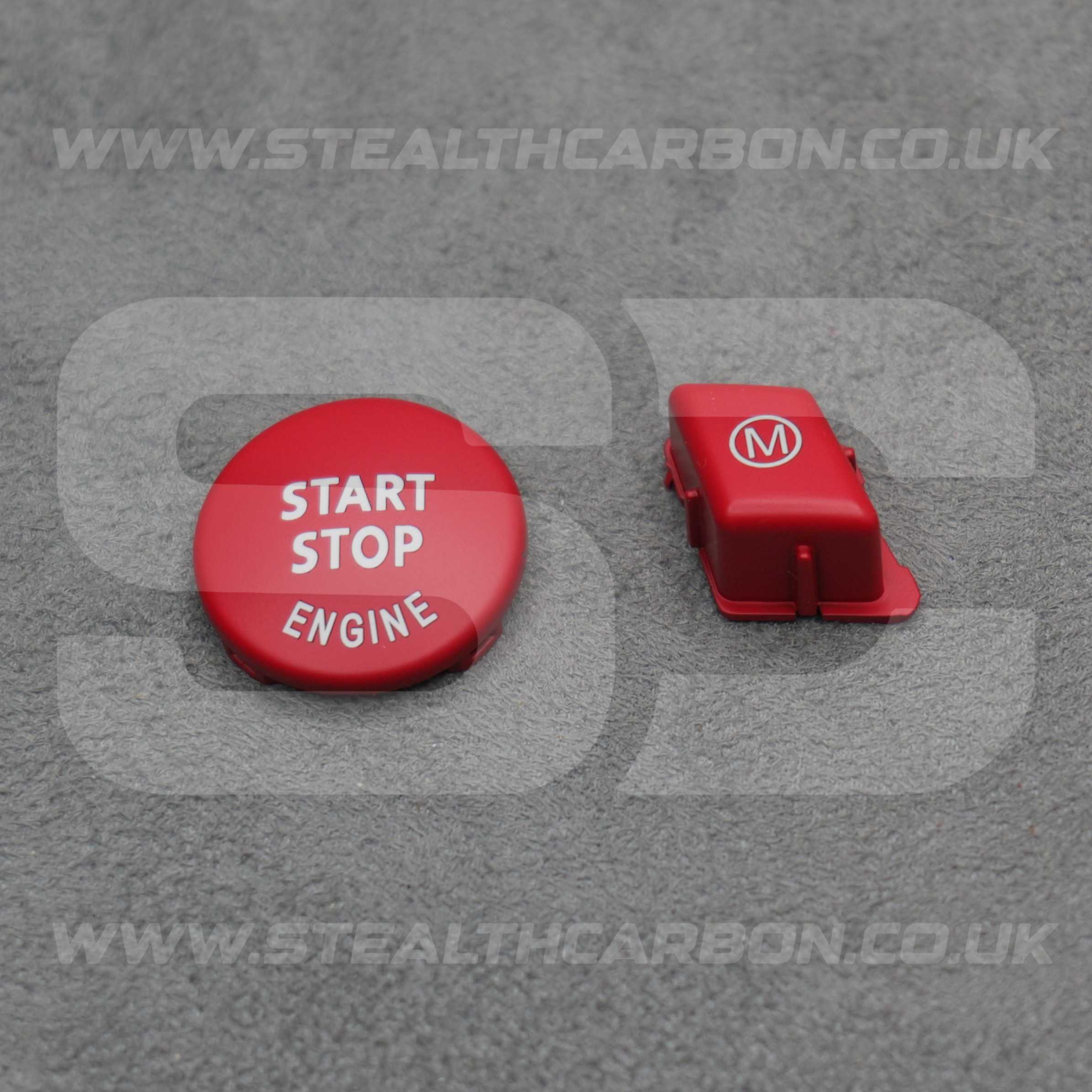BMW Matte Red M Mode & Start Stop Button Set for E90 E92 E93 M3 4.0 V8