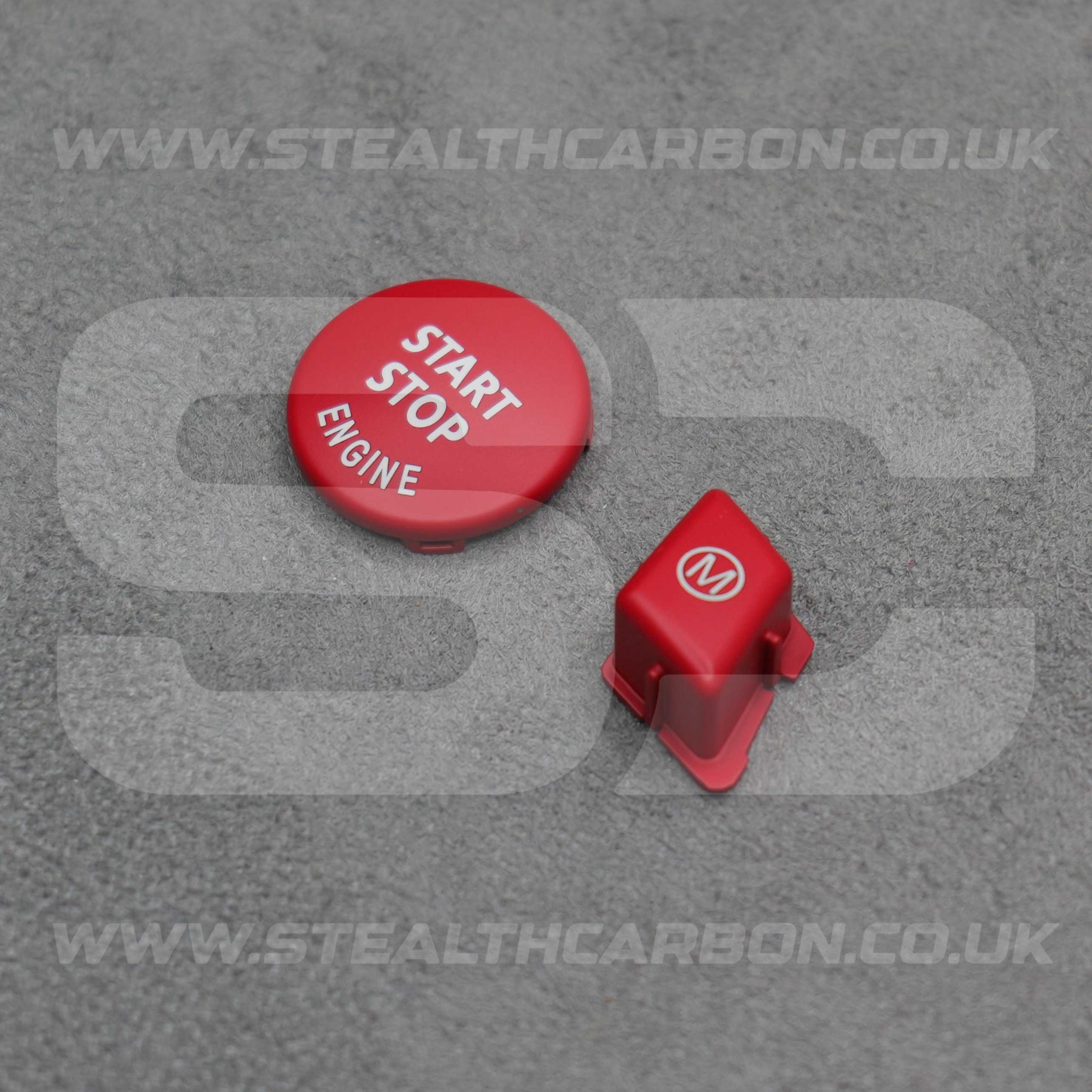 BMW Matte Red M Mode & Start Stop Button Set for E90 E92 E93 M3 4.0 V8