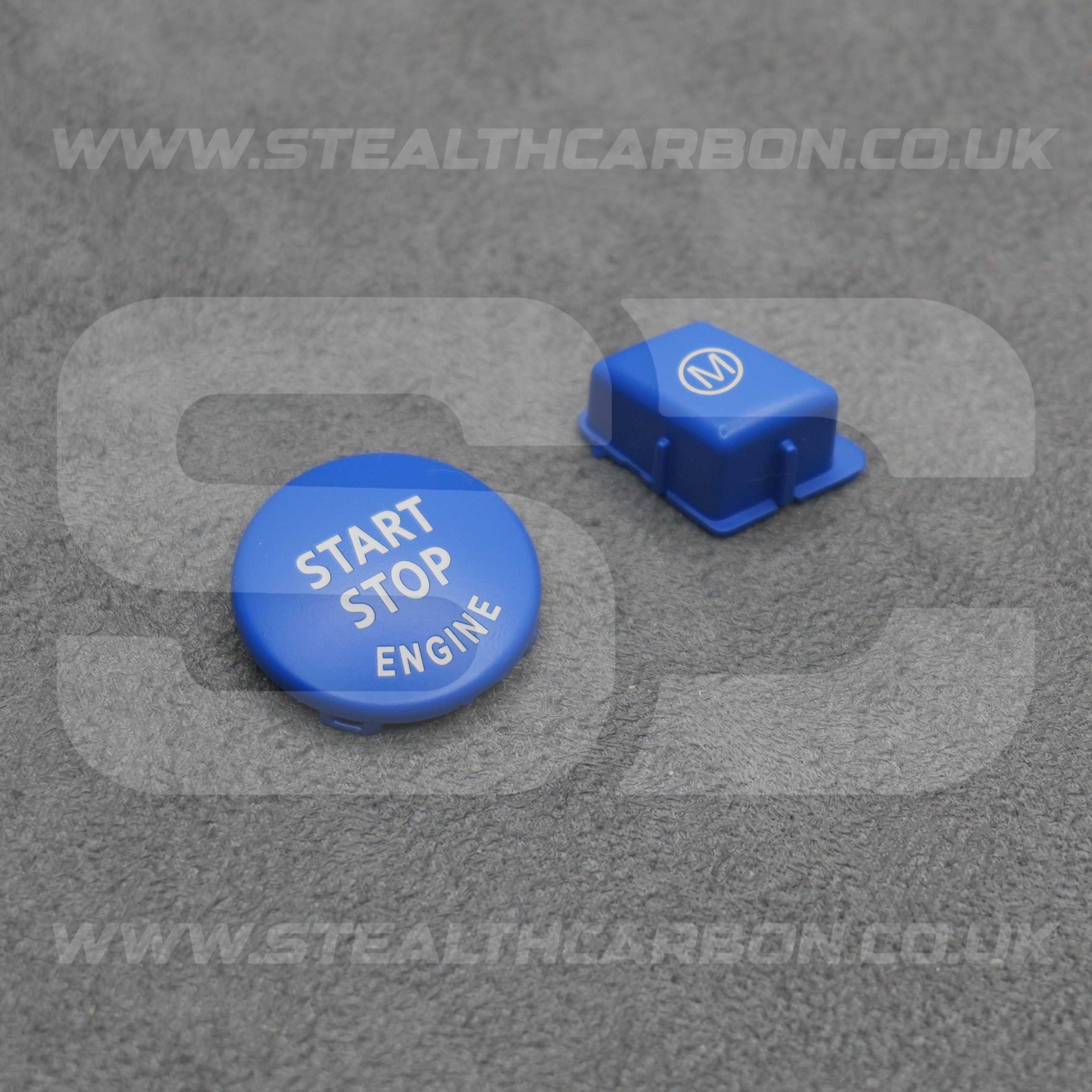 BMW Matte Blue M Mode & Start Stop Button Set for E90 E92 E93 M3 4.0 V8