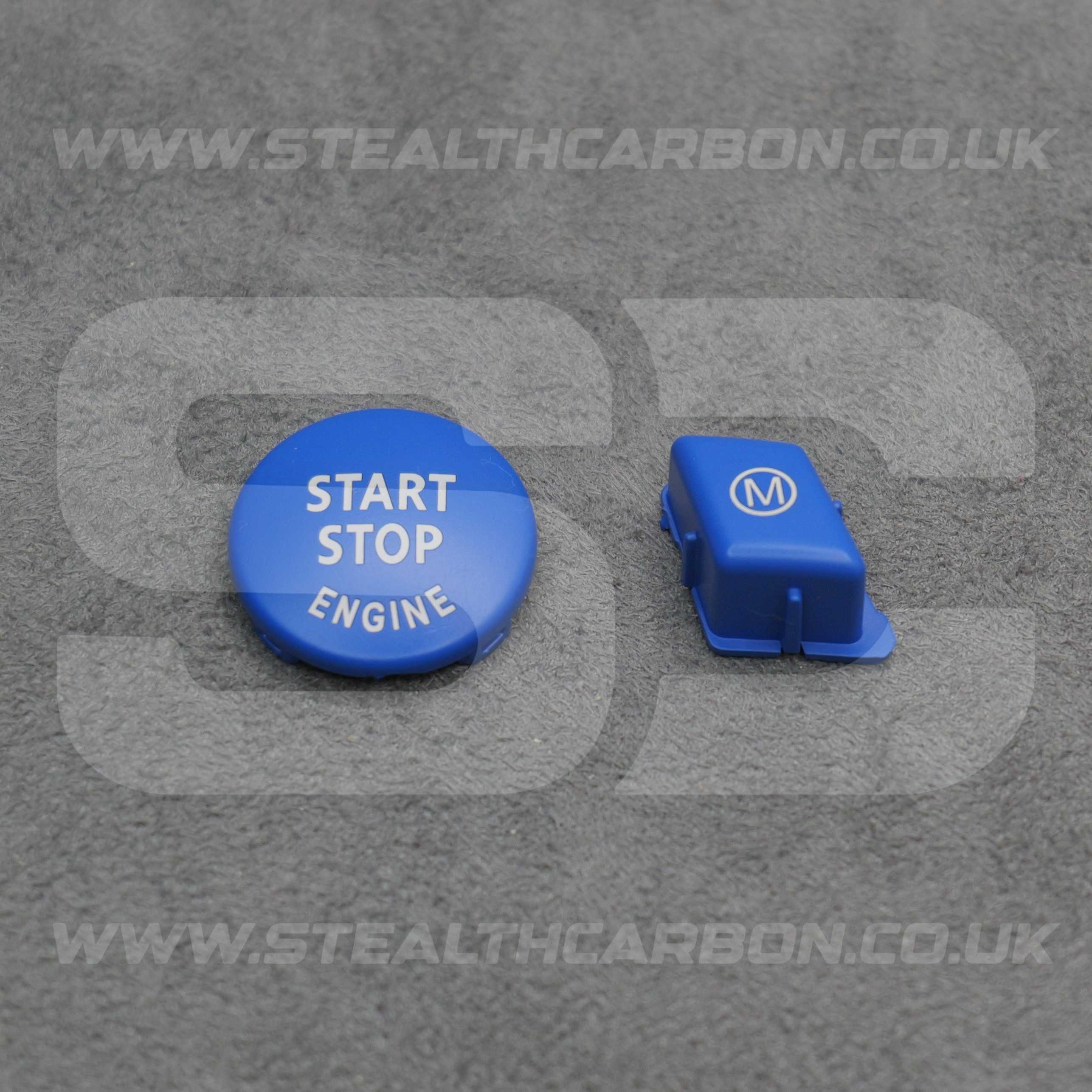 BMW Matte Blue M Mode & Start Stop Button Set for E90 E92 E93 M3 4.0 V8