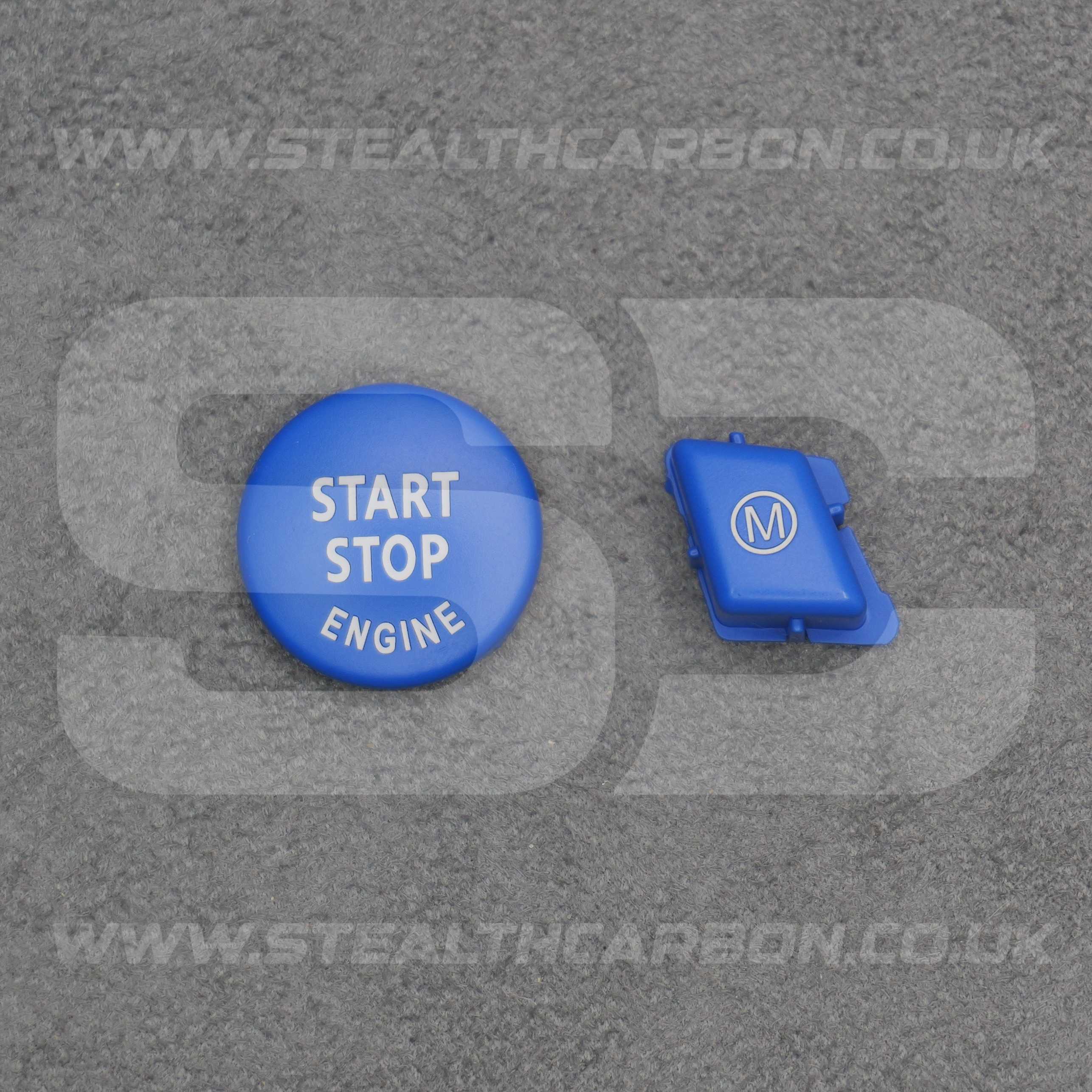 BMW Matte Blue M Mode & Start Stop Button Set for E90 E92 E93 M3 4.0 V8