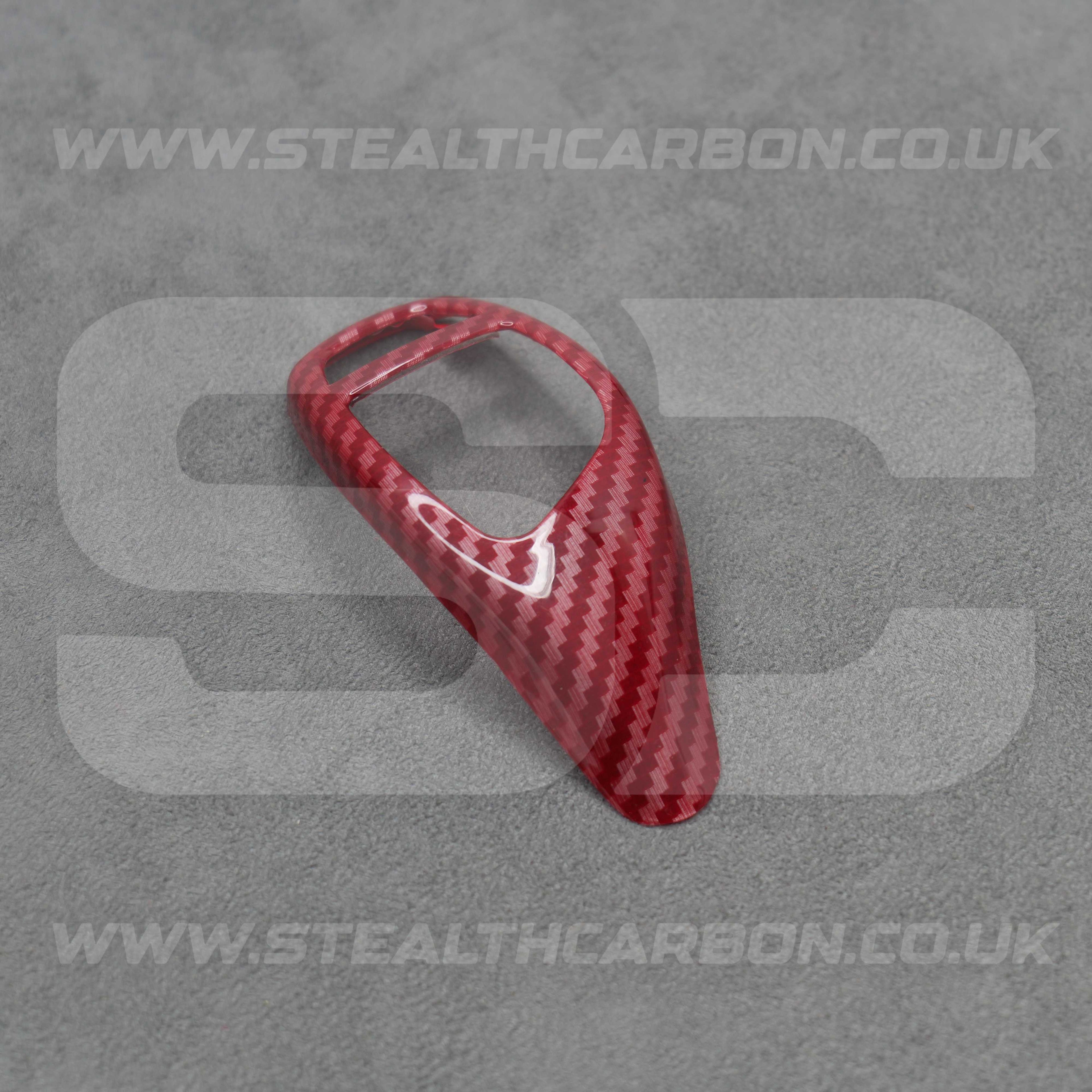 BMW Red Carbon Fibre Style Gear Shift Knob Cover Trim F30 F20 F10 F15 F25 X5 X3