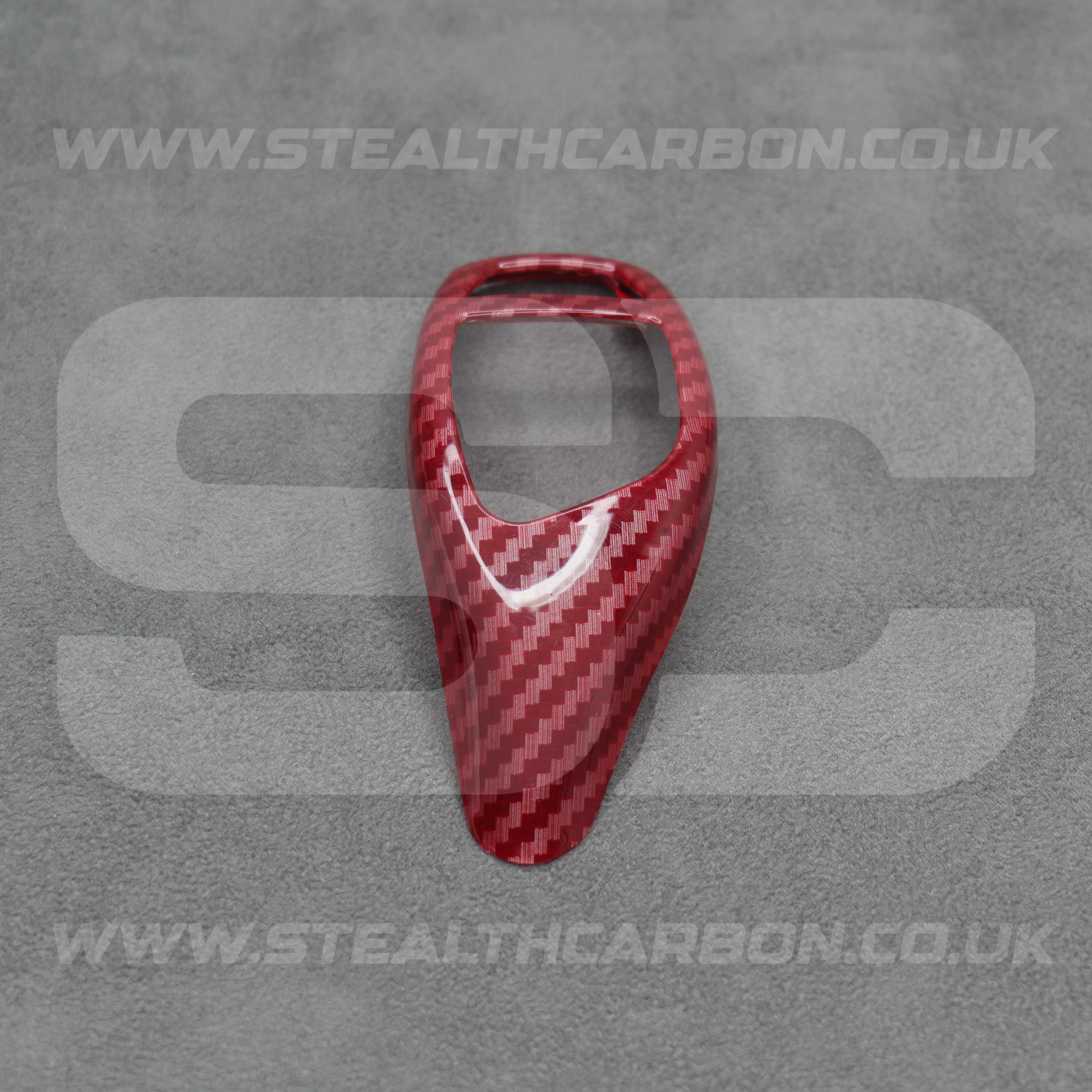BMW Red Carbon Fibre Style Gear Shift Knob Cover Trim F30 F20 F10 F15 F25 X5 X3