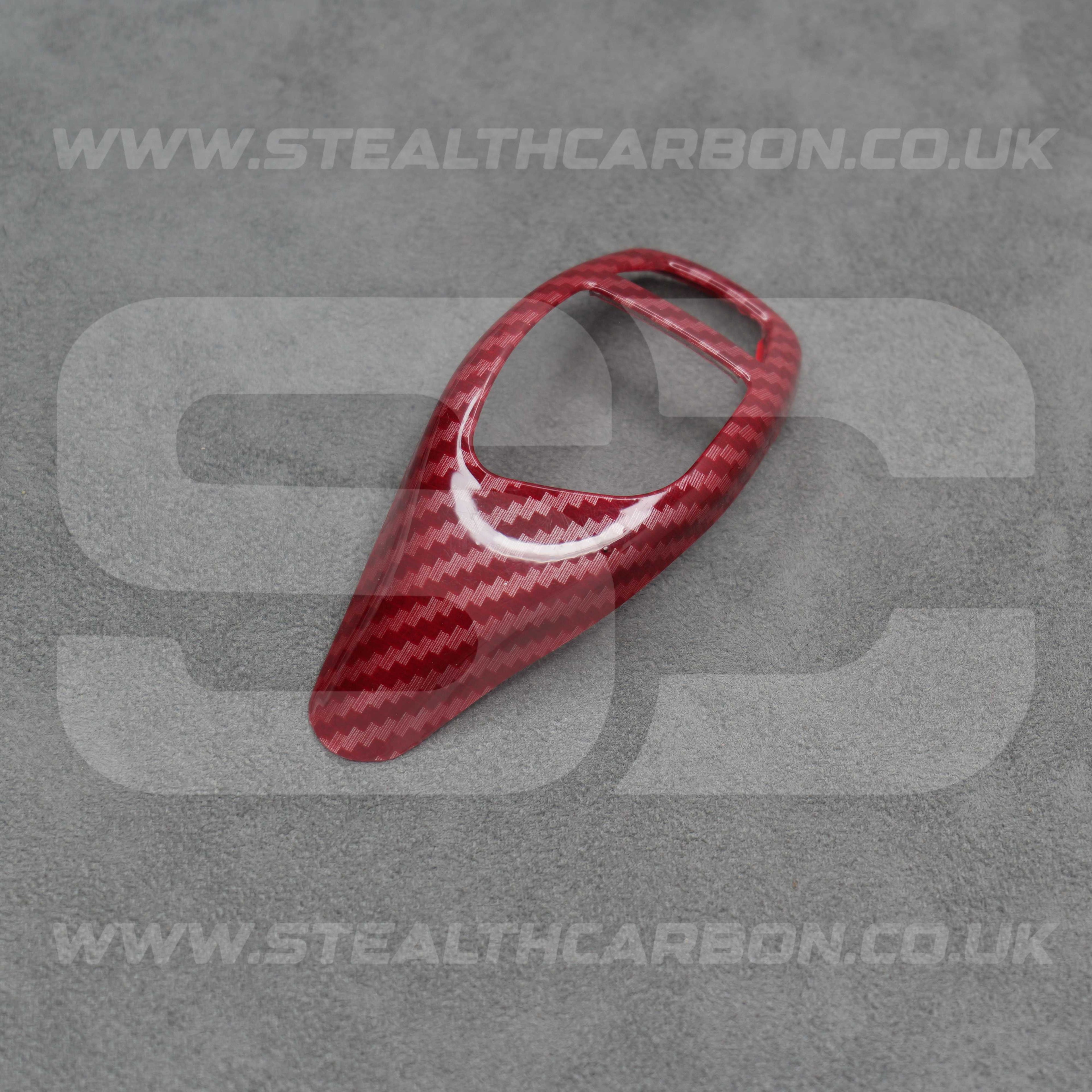 BMW Red Carbon Fibre Style Gear Shift Knob Cover Trim F30 F20 F10 F15 F25 X5 X3