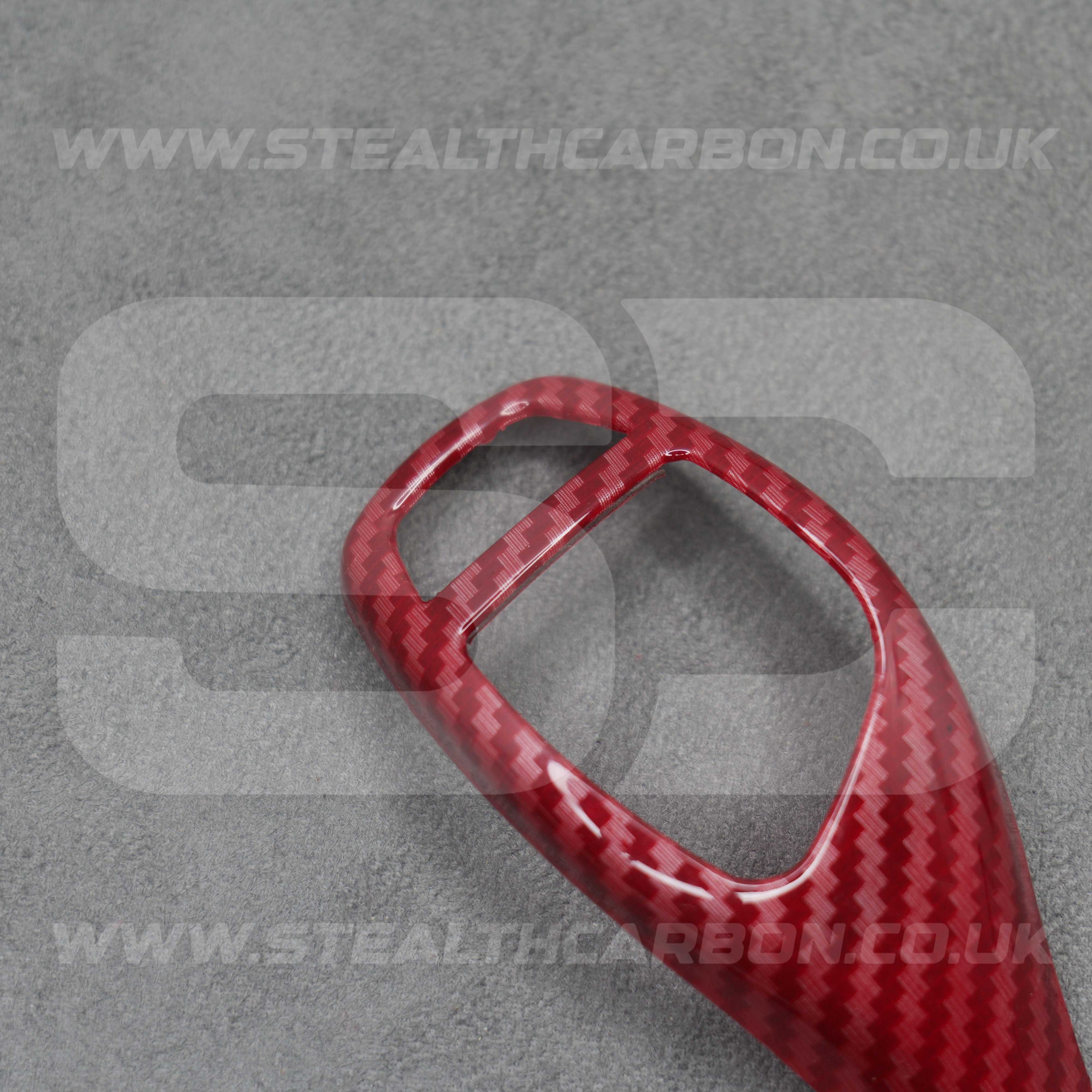BMW Red Carbon Fibre Style Gear Shift Knob Cover Trim F30 F20 F10 F15 F25 X5 X3