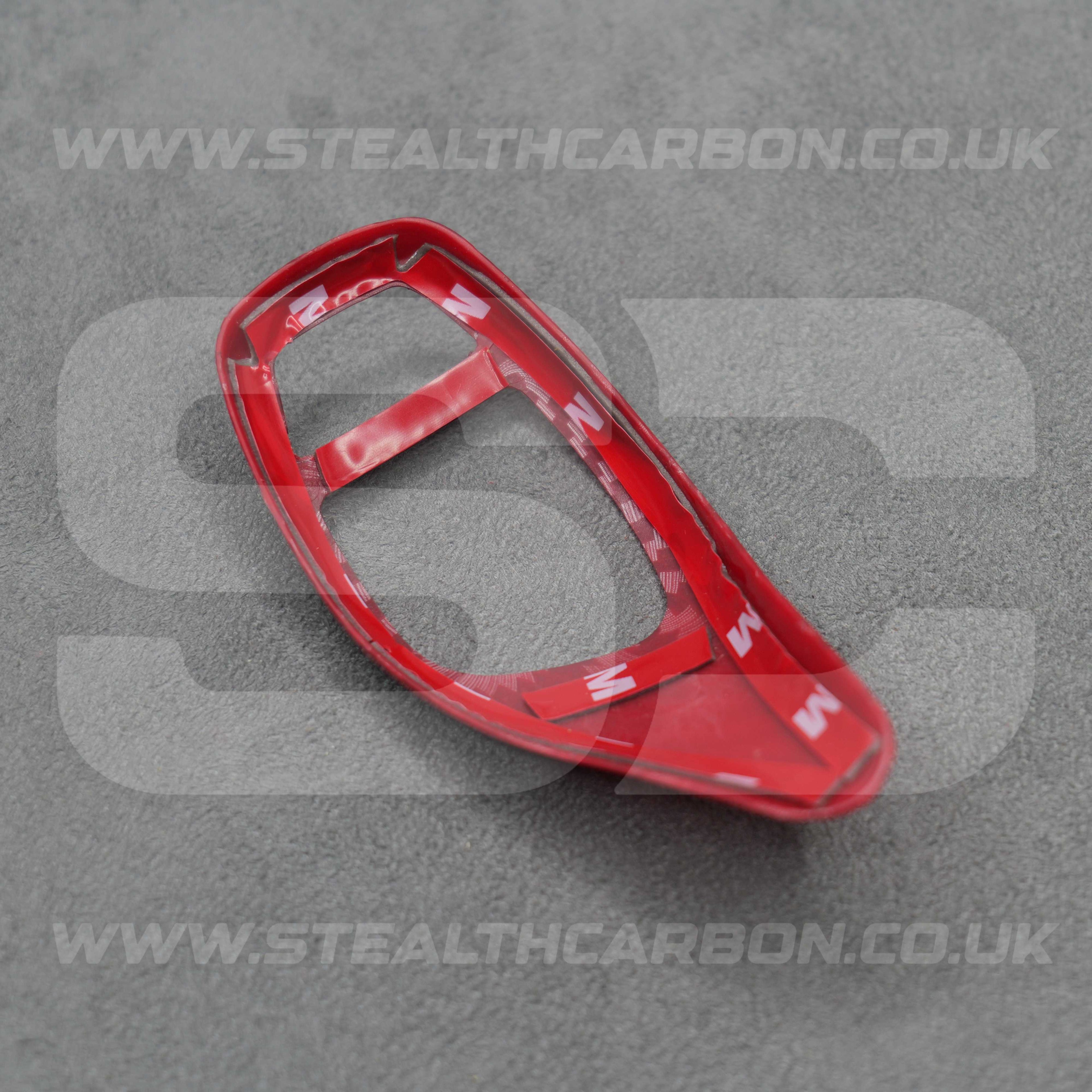 BMW Red Carbon Fibre Style Gear Shift Knob Cover Trim F30 F20 F10 F15 F25 X5 X3