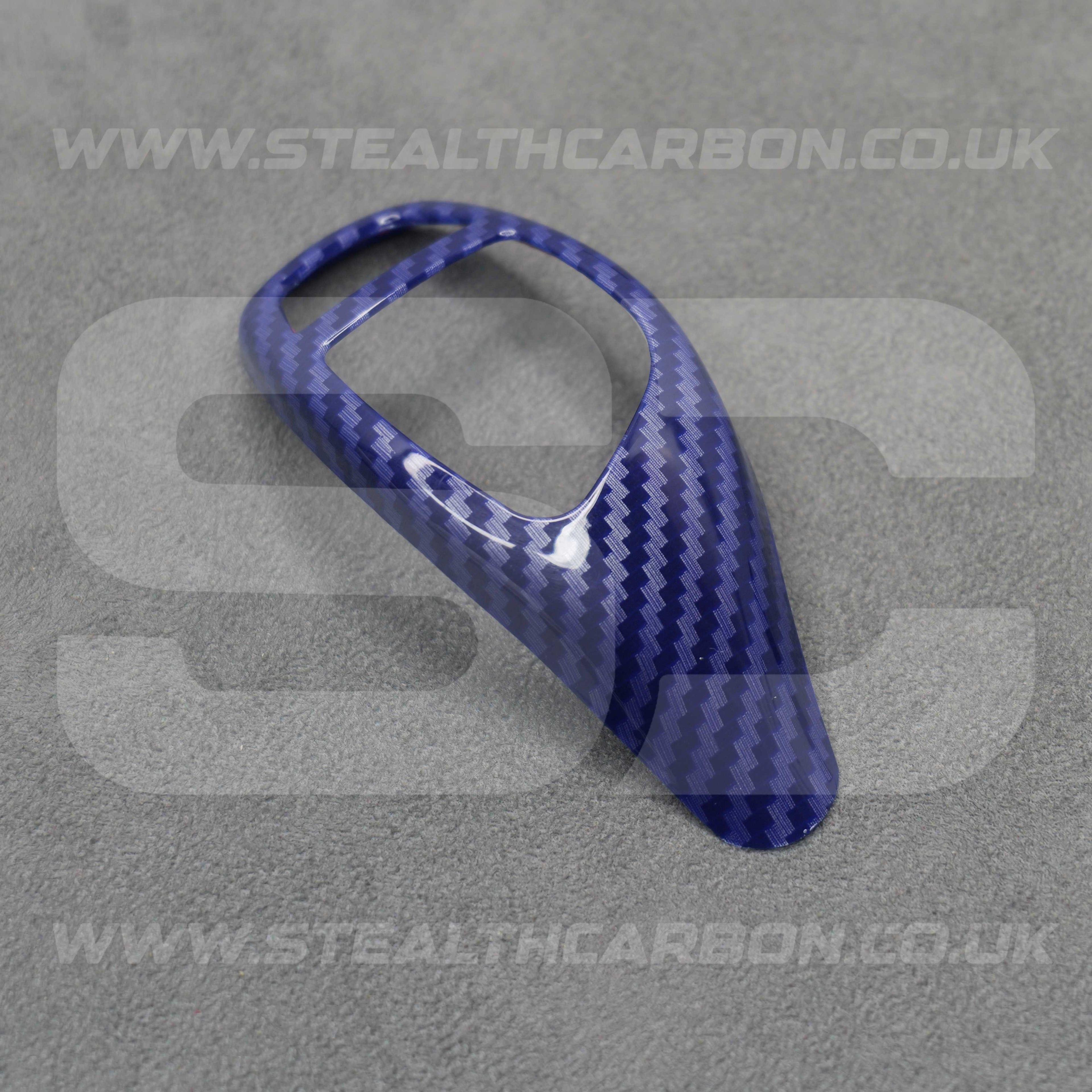 BMW Blue Carbon Fibre Style Gear Shift Knob Cover Trim F30 F20 F10 F15 F25 X5 X3