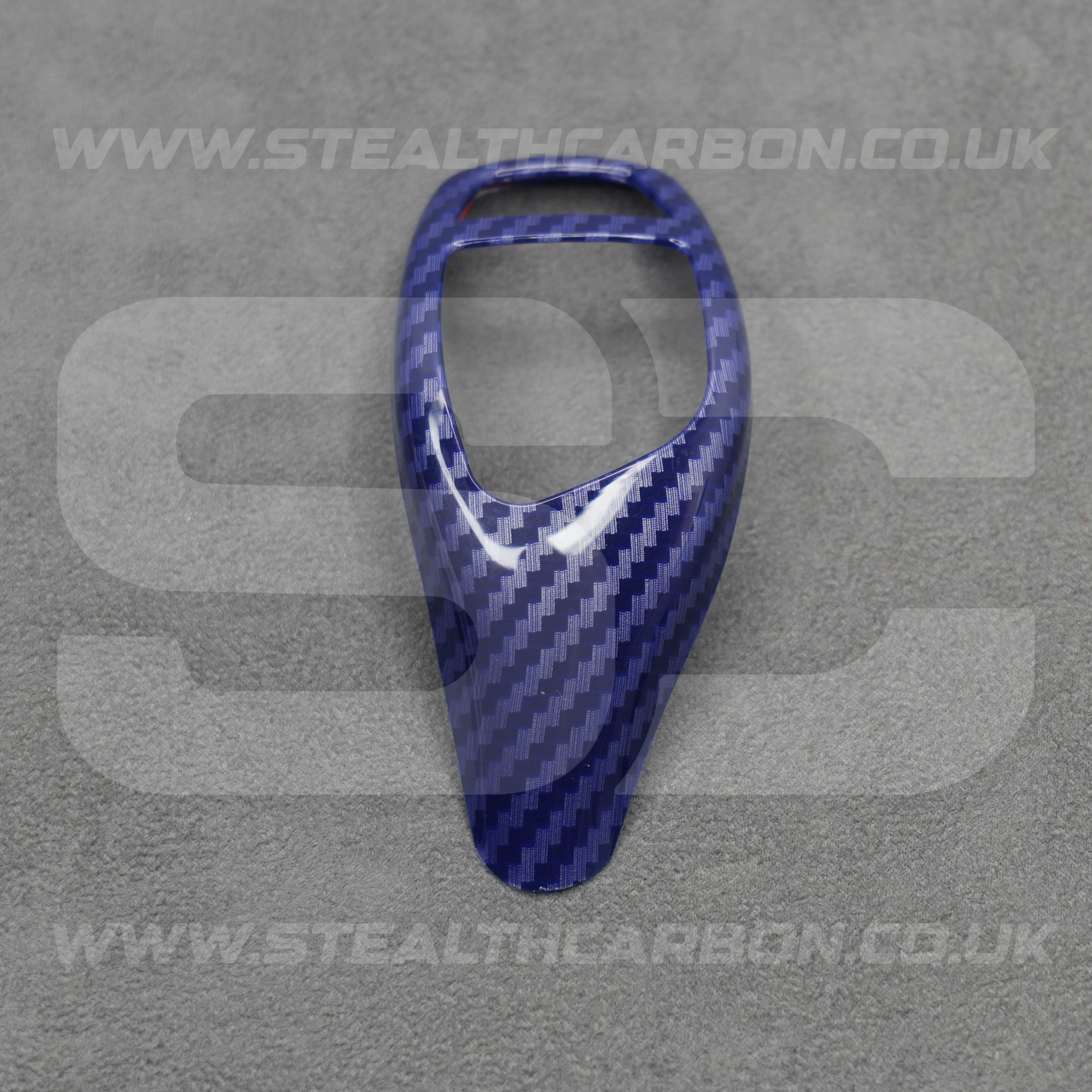 BMW Blue Carbon Fibre Style Gear Shift Knob Cover Trim F30 F20 F10 F15 F25 X5 X3