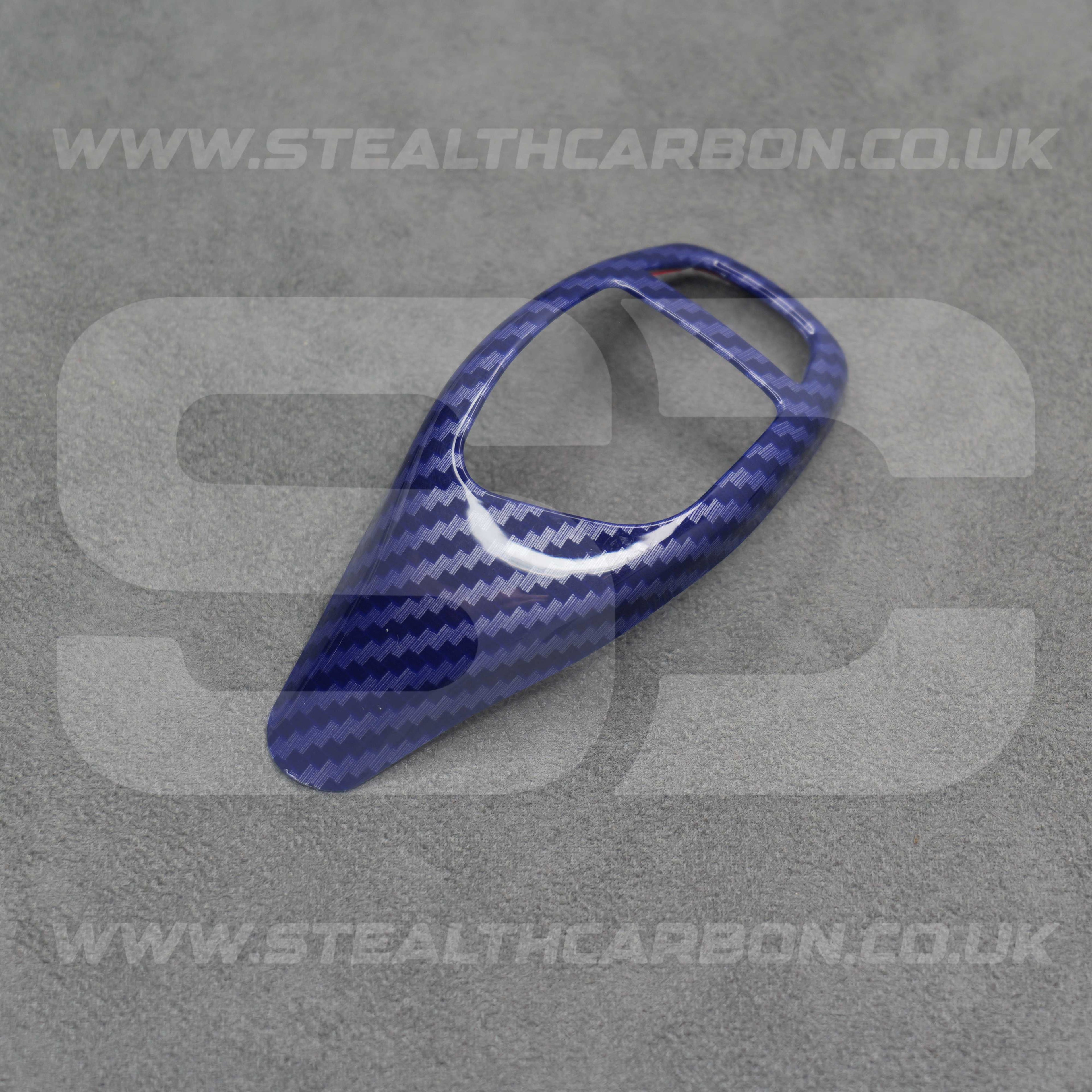 BMW Blue Carbon Fibre Style Gear Shift Knob Cover Trim F30 F20 F10 F15 F25 X5 X3