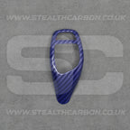 BMW Blue Carbon Fibre Style Gear Shift Knob Cover Trim F30 F20 F10 F15 F25 X5 X3