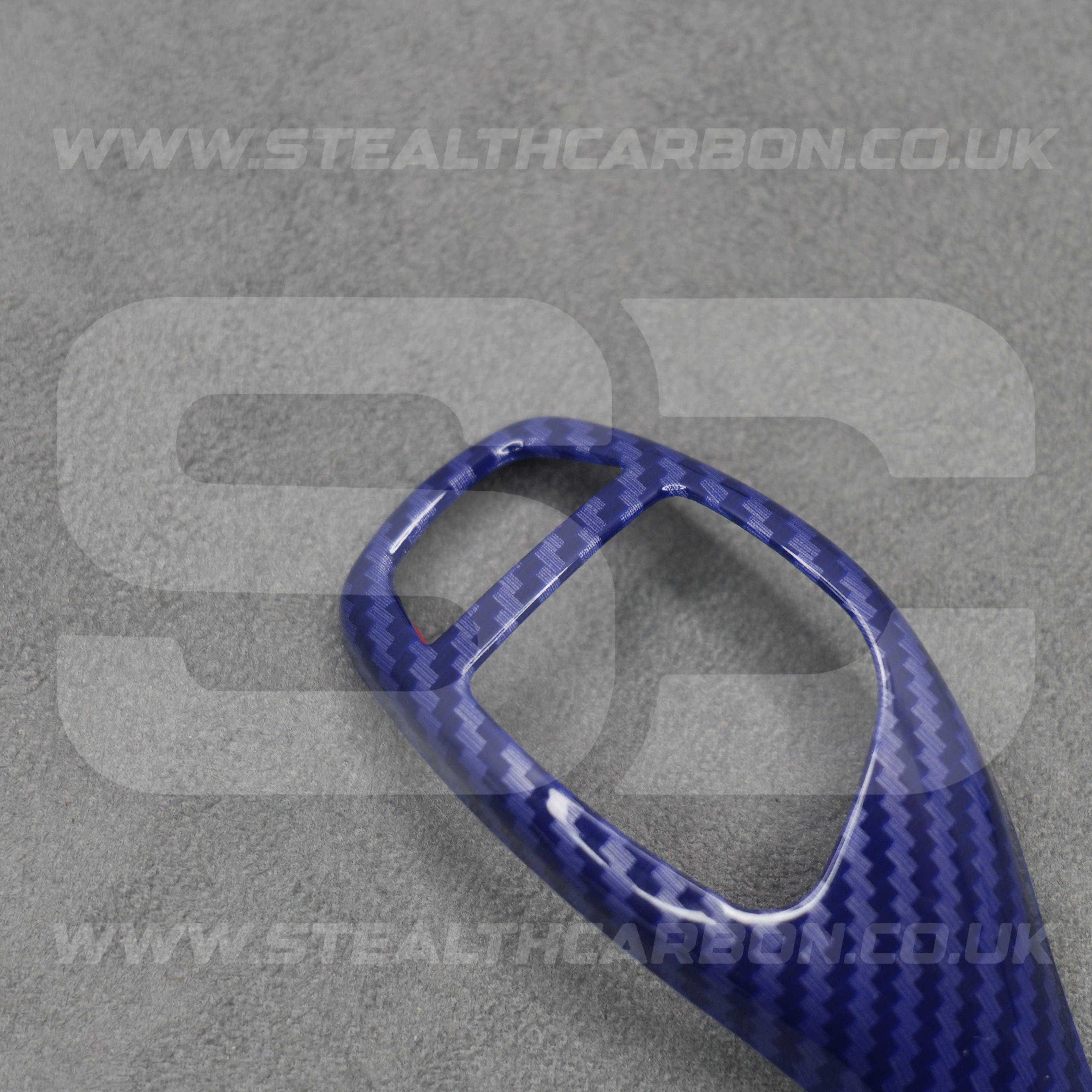 BMW Blue Carbon Fibre Style Gear Shift Knob Cover Trim F30 F20 F10 F15 F25 X5 X3