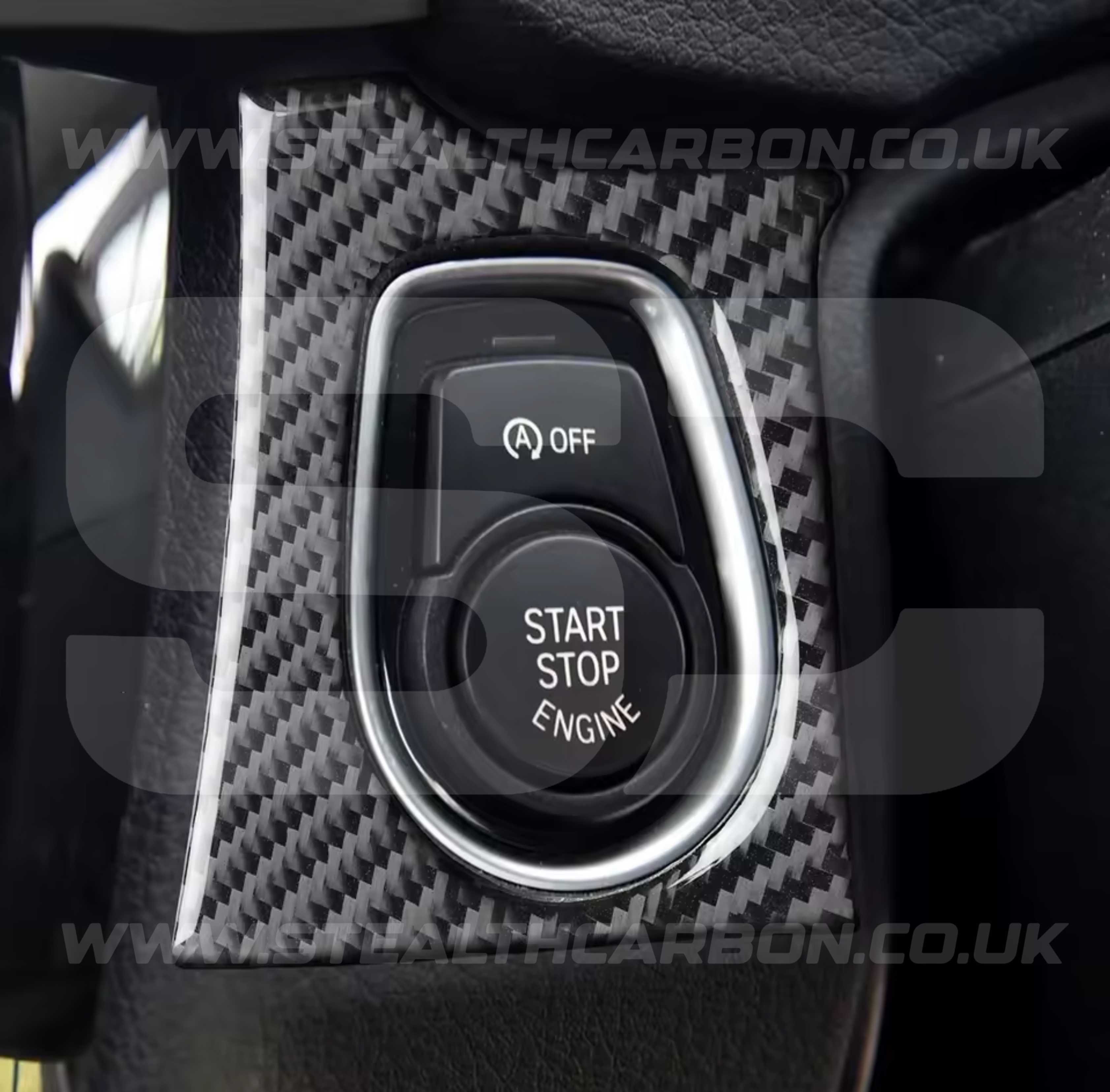 BMW Carbon Fibre Style Start Stop Button Surround for 2 3 Series F20 F30 F34 F32 F80 M3