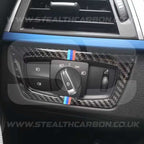 BMW Carbon Fibre M Stripe Headlight Switch Trim F30 F34 F80 M3 F82 M4 M5 F87 M2